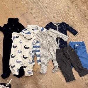 Ralph Lauren Janie and jack. Striped and Whale Print Kids One Piece Set